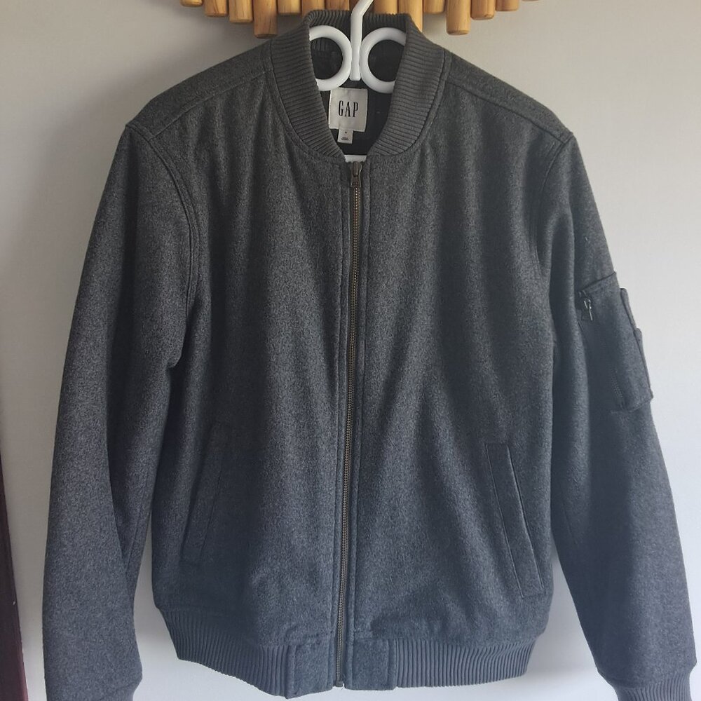 GAP Grey Felt Bomber Jacket